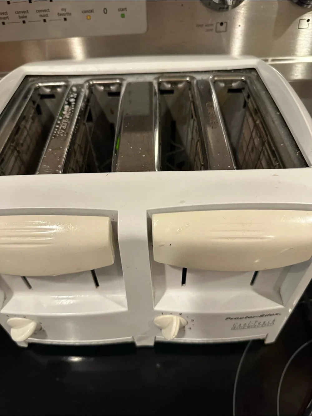 Proctor Silex 4 Slice Toaster Extra Wide Slots Bagels Cool Touch White Tested